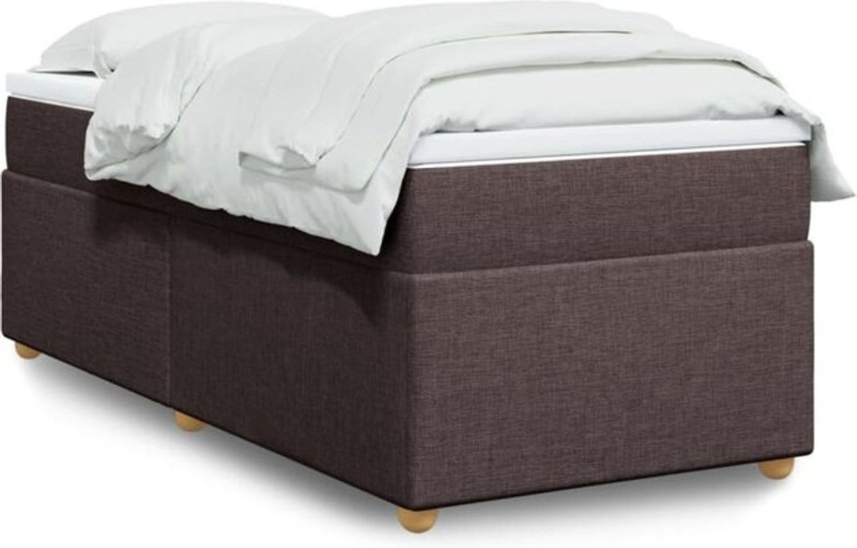 Boxspringbett mit Matratze von vidaxl in Braun, modern gestaltet aus Stoff und Holzwerkstoff, B/T/H: 90 x 190 x 46 cm - Bild 1
