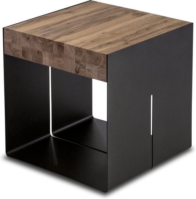Beistelltisch 7505 von HASSE in Asteiche und Schwarz, modern und quadratisch, B/T/H: 40 x 40 x 40 cm - Bild 1