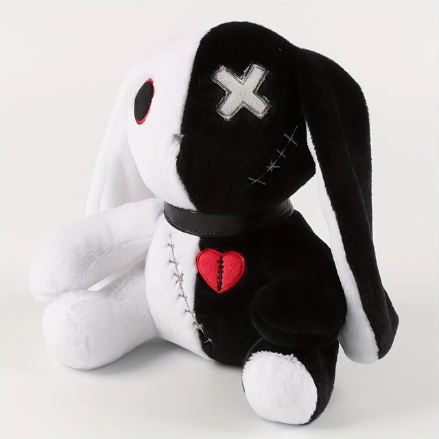 Kidsly Gruselige Gothic Kaninchen Plüschtiere, Schwarz, 25cm - Bild 1