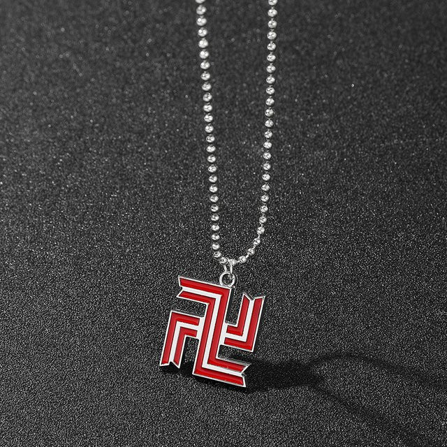 TAKARA TOMY Halskette, Edelstahl, Silber, Unisex, Manji-Gang-Logo Anhänger - Bild 1