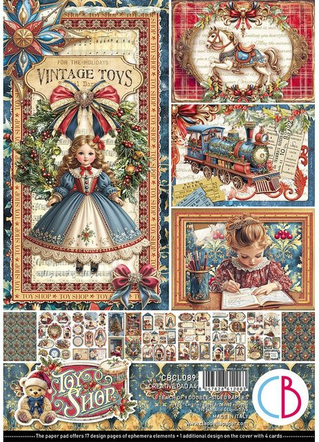 Ciao Bella Papier-Set Toy Shop aus Konstruktionspapier in A4, Mehrfarbig (Dunkelblau, Rot, Beige) - Bild 1
