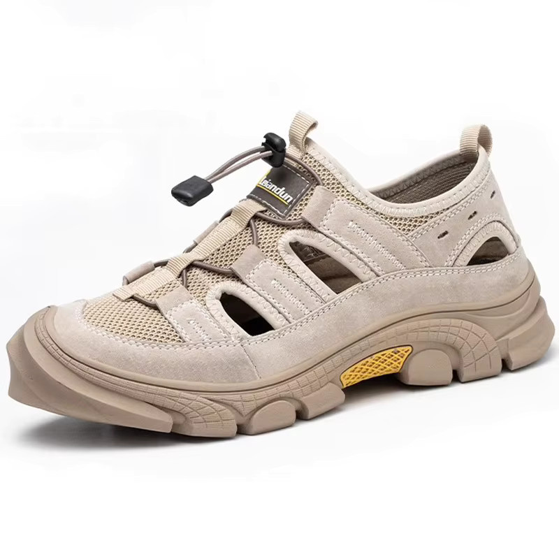 9KSAFESTJB Arbeitssicherheitsschuhe für Herren als Sommer-Sandalen, bruchsicher und durchtrittsicher, in Schwarz und Beige - Bild 1