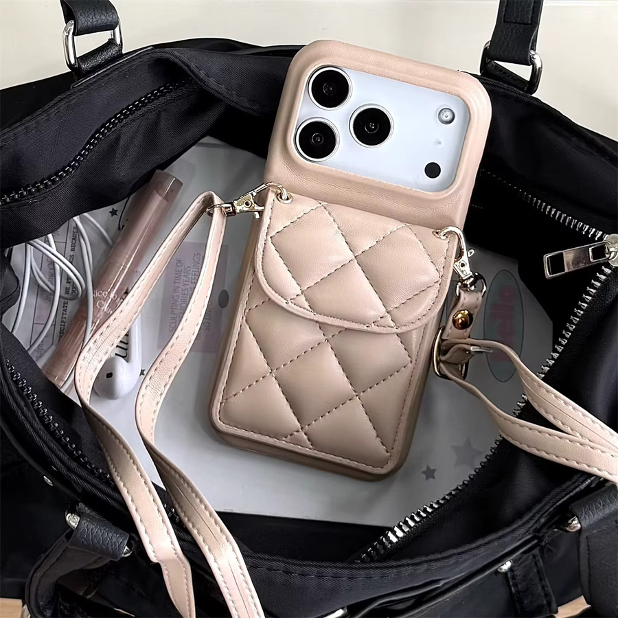 szHAIyu Luxuriöse Umhängetasche mit Lanyard und Kartenhalter aus Leder für iPhone 17 Air, 16, 15 Plus, 14 und 13 Pro Max in Blau - Bild 5