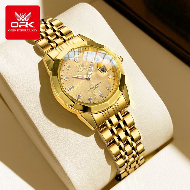OPK Armbanduhr Gold, Edelstahl, Damen, Analoguhr - Bild 1