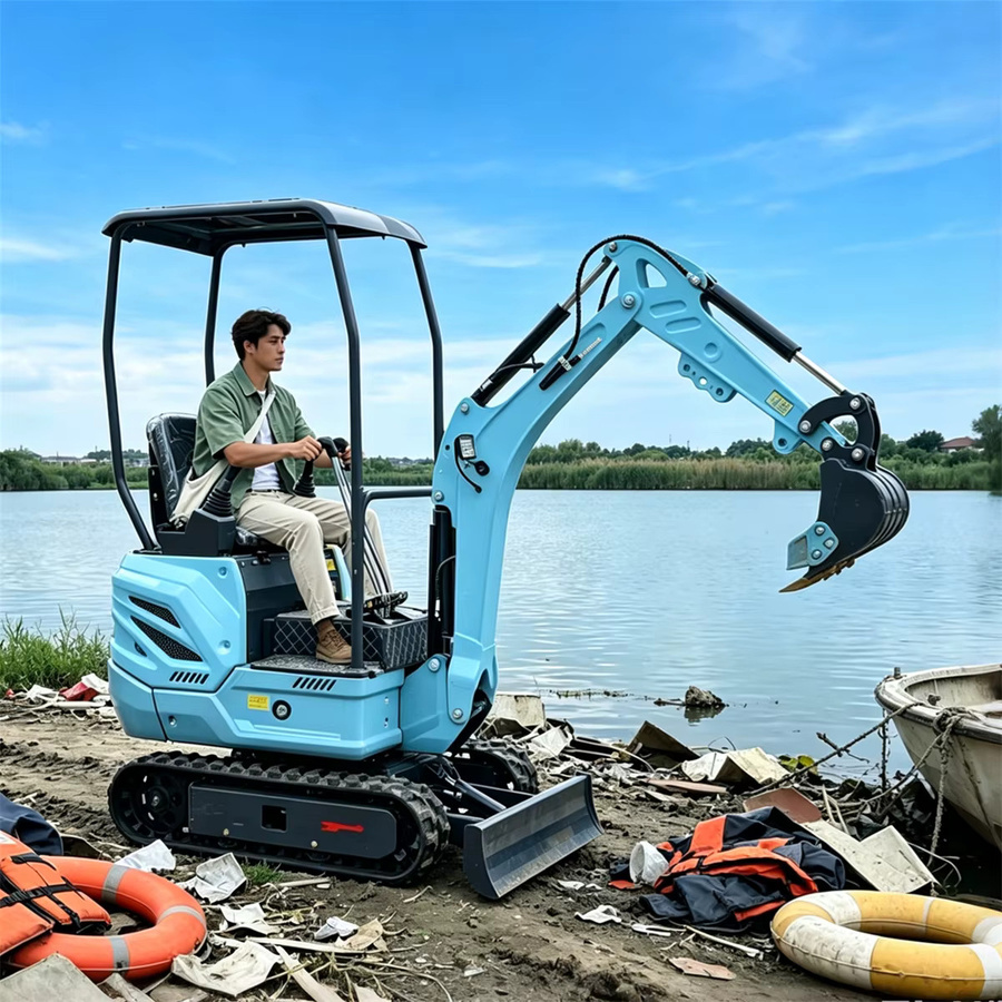 YITUI Minibagger 1,3 Tonnen mit Kabine in Blau - Bild 4