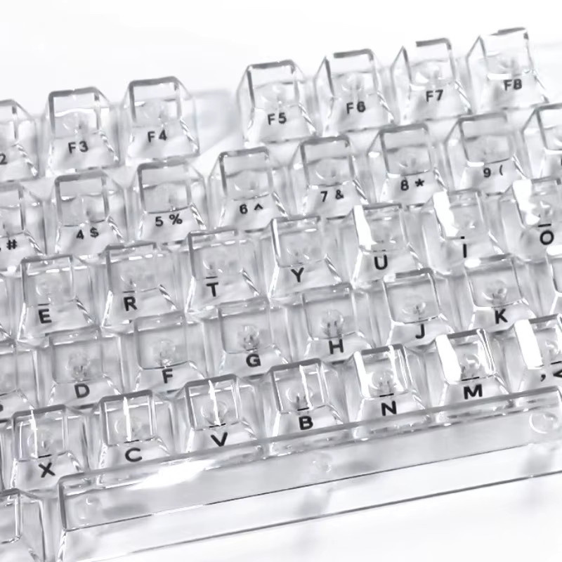 Transparente mechanische Tastenkappen für MX Switches, 132 Tasten im CBSA-Profil, DIY Custom Set für hintergrundbeleuchtete Gaming-Tastaturen, Weiß/Transparent - Bild 2
