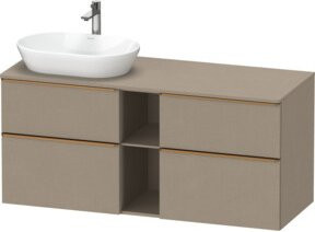 Duravit Waschtischunterschrank D-Neo in Beige mit Leinenstruktur, B/T/H: 140 x 55 x 55 cm - Bild 1