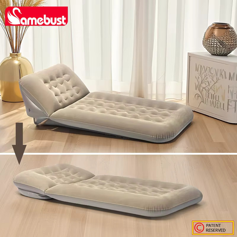 CAMEBUST Luftmatratze als aufblasbares Schlafsofa für Innen und Außen, braun/grau/beige, B/T: 140 x 190 cm - Bild 2