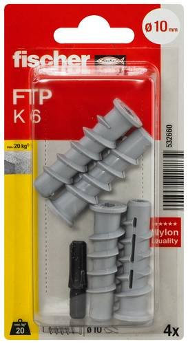 Fischer Porenbetondübel FTP K 6 K NV aus Nylon in Grau, Länge: 50 mm - Bild 1