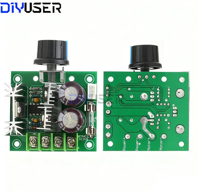 DIYUSER PWM DC-Motordrehzahlregler für 12 V bis 40 V, 10 A, stufenloser variabler Drehzahlregler zur Steuerung von bürstenlosen Lüfternmotoren - Bild 1