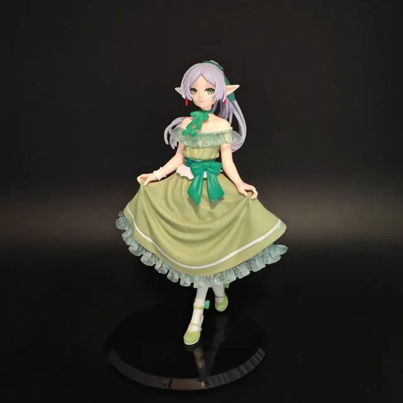 Bandai Anime Sousou No Frieren Figur Frieren im Kleid-Modell in Grün, 19 cm Kunstharz Dekoration - Bild 1