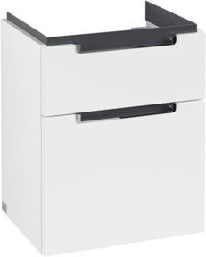 V&B Waschtischunterschrank Subway 2.0 in Weiß Matt mit Chromgriffen, B/T/H: 48,5 x 38,0 x 59,0 cm - Bild 1