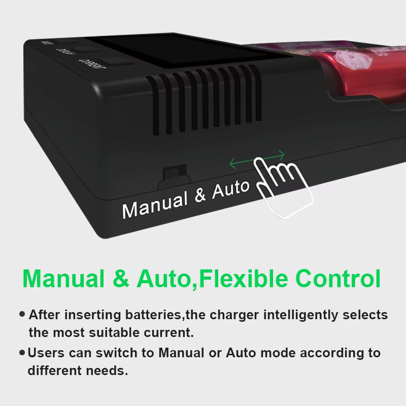 Vapcell S4 Plus V3.0 Intelligentes 4-Slot Schnellladegerät 3A mit Speichermodus in Schwarz - Bild 4