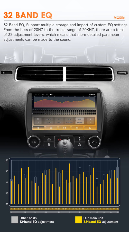 Hizpo Android 14 Stereo Radio für Chevrolet Camaro 2010-2015 mit Snapdragon 6115, GPS, 4G, Carplay, WiFi und Bluetooth in Schwarz - Bild 4