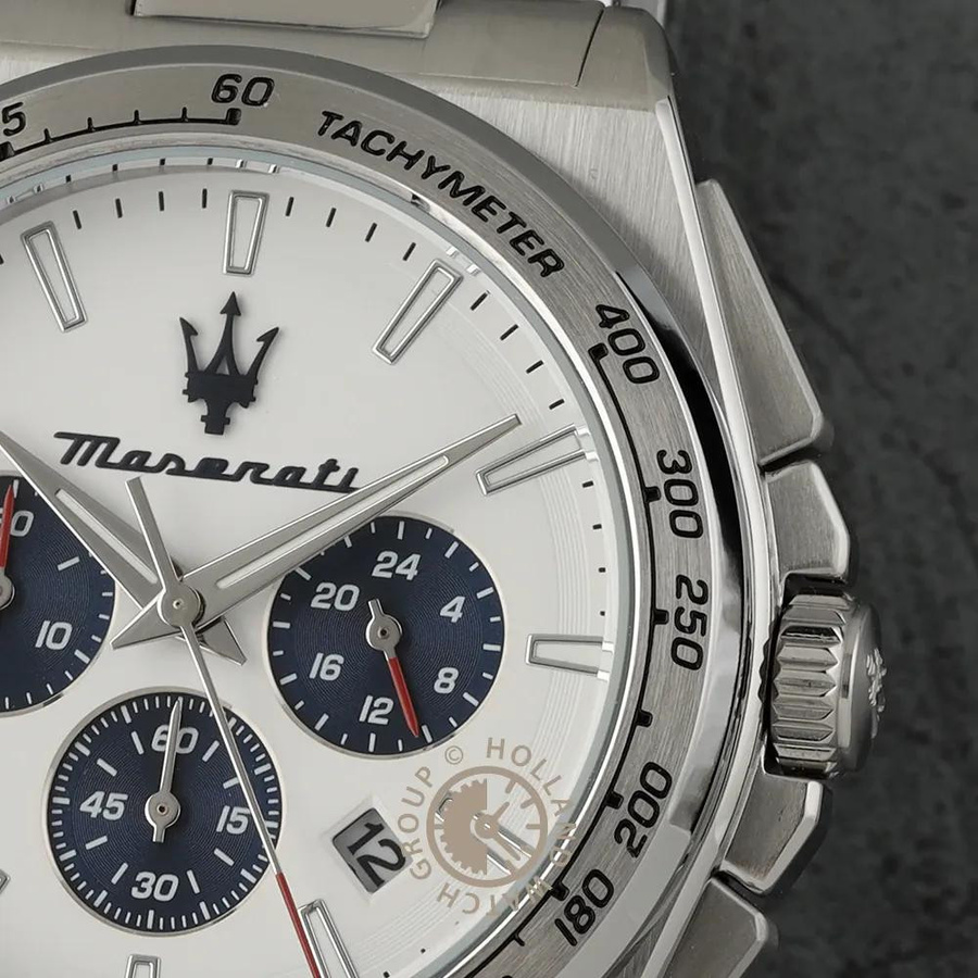 Maserati Chronograph, Edelstahl, Weiß, Quarz, 43 mm, Herren - Bild 3