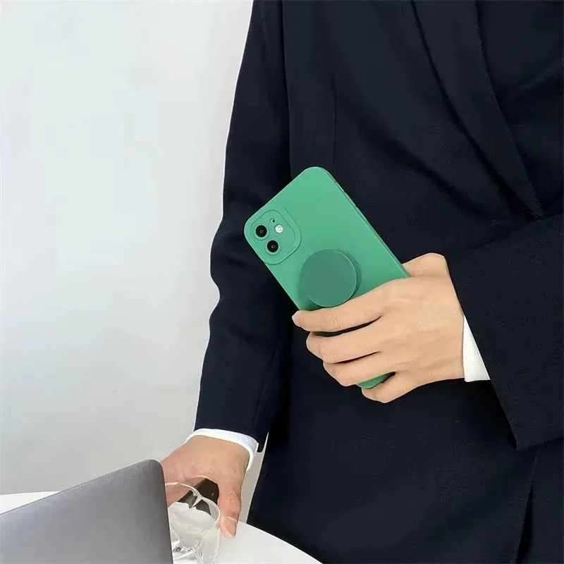 Faltbarer runder Handyhalter mit festem Griff in Blau für Samsung Smartphones - Bild 3