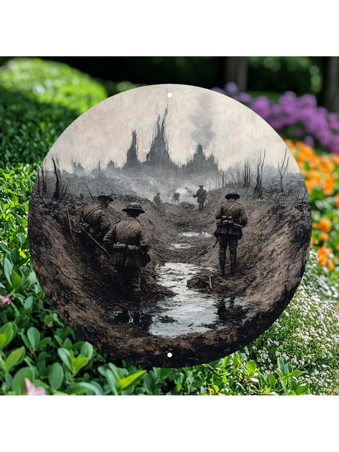 CIFBUY Vintage WW1 Trench Metall-Wandkunst Retro-Eisenschild in Multicolour - Bild 3