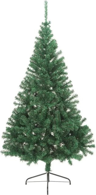 vidaXL Künstlicher Halber Weihnachtsbaum in Grün mit Ständer aus PVC und Metall, Höhe: 240 cm - Bild 1