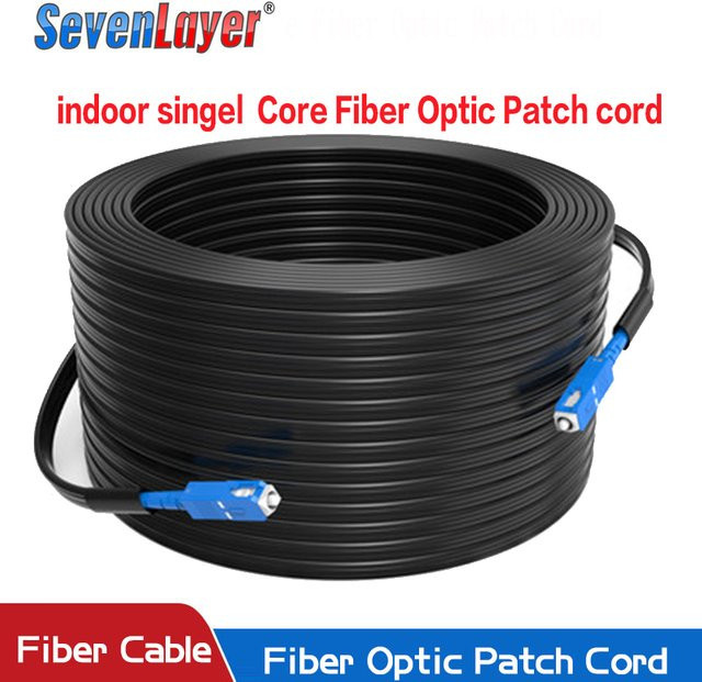 Sevenlayer Glasfaser-Dropkabel SC-UPC zu SC-UPC Singlemode Simplex Indoor Patchkabel FTTH Farbe: Schwarz - Bild 1