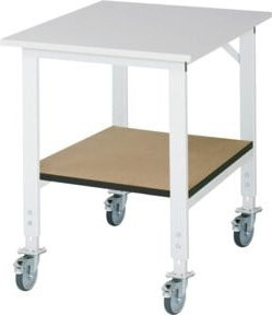 Rau Fahrbarer Arbeitstisch Tom KM-01 höhenverstellbar B: 75 cm, T: 100 cm, H: 91-123 cm - Bild 1
