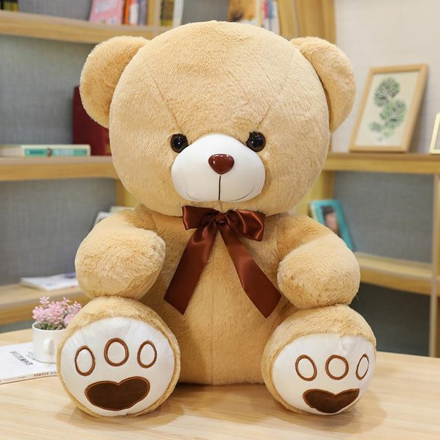 Kidsly Bow-Knot Teddybär Puppe, Stofftier Bär, hellbraun - Bild 1