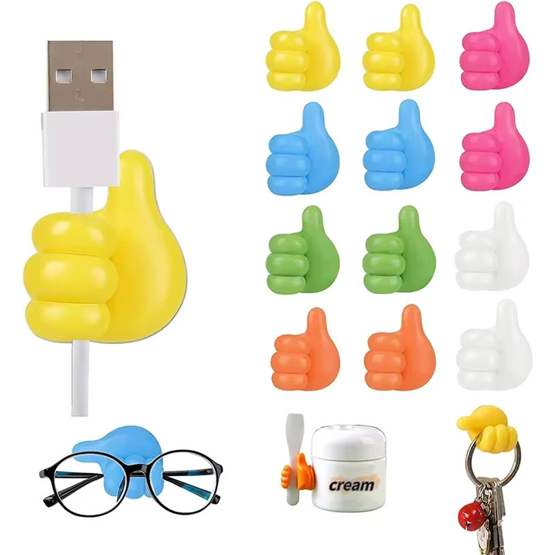50 Stück Multifunktionale Kabel Clip Organizer aus Silikon und Kunststoff, Selbstklebende Kabelhalter Wandhaken in Mehrfarbig - Bild 2