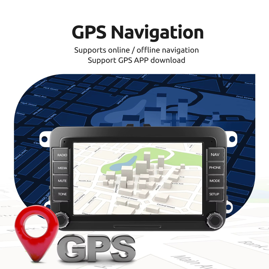 ESSGOO Android 15 Autoradio mit GPS für VW Volkswagen Skoda Octavia Golf 5 6 Touran Passat B6 Polo Jetta 2Din Multimedia-Player in Schwarz mit 9,0 Zoll Display - Bild 4
