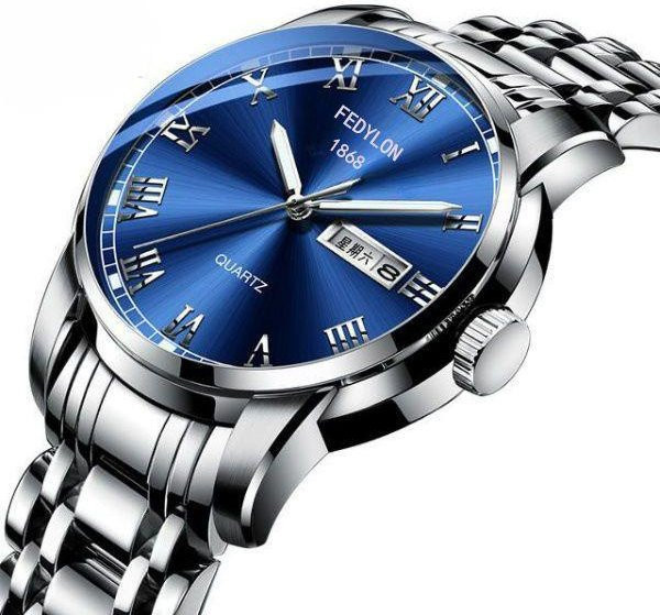 YIRAN Jewelry Digitaluhr, Quarz, Edelstahl, Herren, Grau - Bild 1