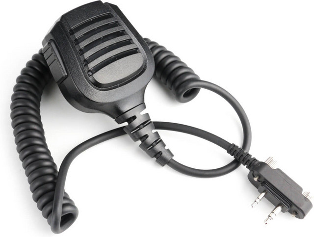 Retevis HK010 Handmikrofon in Schwarz, IP54 wasserdichtes Lautsprechermikrofon für RA89, P2 und P62 Dualband-Amateurfunk - Bild 1