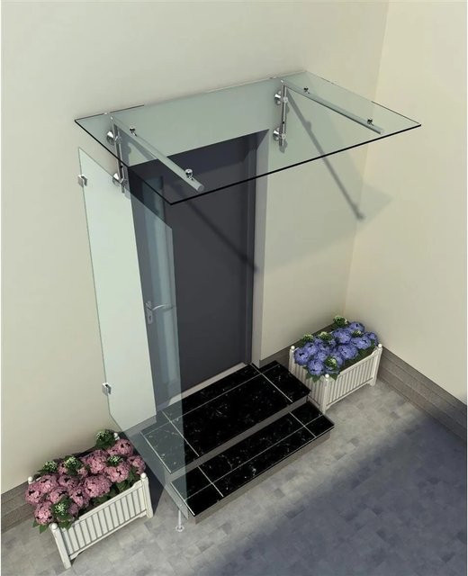 Glaszentrum Hagen Seitenteil für Glasvordach aus Klarglas B/H/T: 80 x 200 x 60 cm - Bild 1