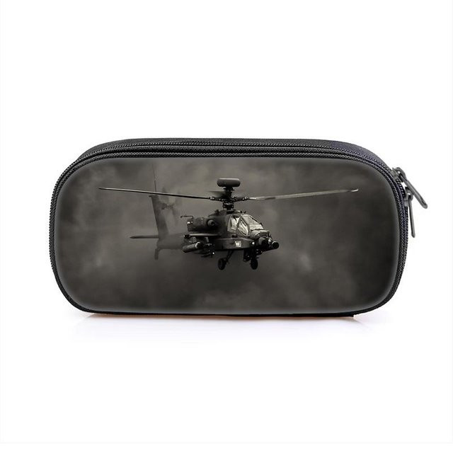 Fancy Style Studio Federmäppchen Helikopter Design in Schwarz aus Polyester und Nylon - Bild 1
