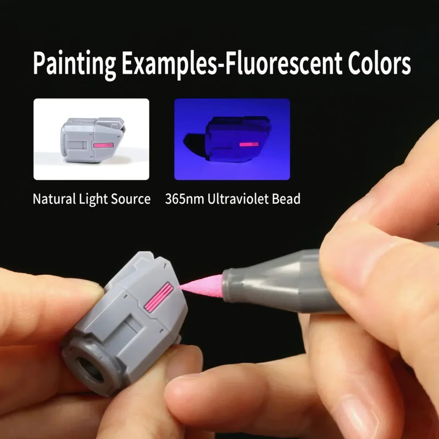 DSPIAE Wasserbasierte Acrylmarker-Set mit weicher Spitze, Grundfarben und fluoreszierende Metallic-Farben für Gunpla-Malerei und Hobby-DIY, Mehrfarbig - Bild 1