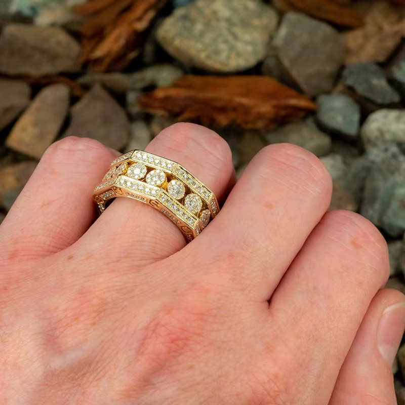 Huitan Ring, Octagon Design, CZ, Gold Farbe, Damen - Bild 3