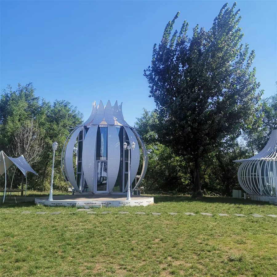 Premium Choice Blumenförmiges Öko-Ferienhaus in Weiß als modernes vorgefertigtes Dome-Resort mit natürlichem Lichtangebot - Bild 4