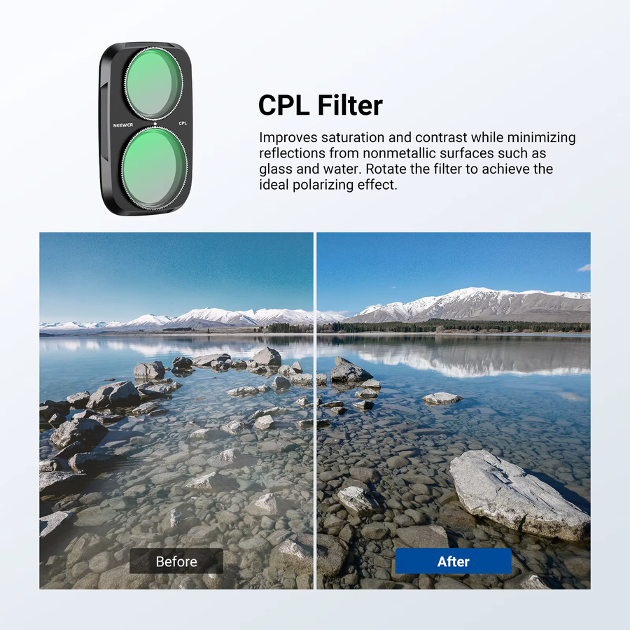 NEEWER CPL und ND Filterset für DJI Osmo Pocket 4P in Schwarz mit ND16, ND64 und ND256 Zirkularpolarisator für deine Actionkamera - Bild 2