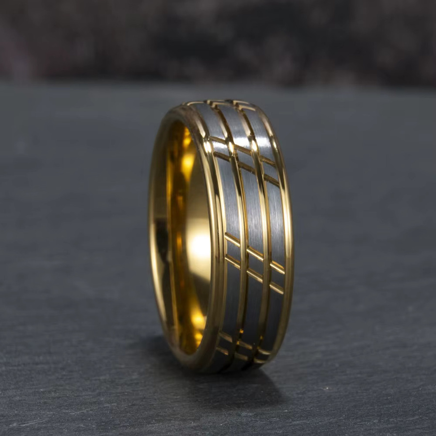 Somen Ring Wolfram, Gold, 8mm, Unisex - Bild 2
