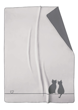 Cawö You & Me Wohndecke Cute Cats Edition in Anthrazit, Beige und Grau, B/T: 200 x 150 cm