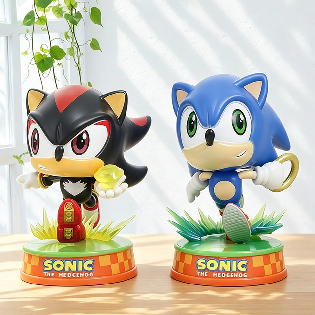 Bandai Sonic Shadow Anime-Figuren Set aus 2 Stück als niedliche Chibi-Statue zur Desktop-Dekoration - Bild 1