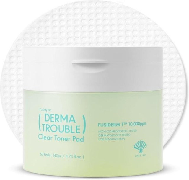 Fusidyne Derma Trouble Clear Toner Pad, 60 Pads, Empfindliche Haut - Bild 1
