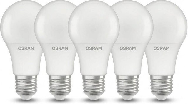 OSRAM LED-Leuchtmittel BASE Classic A E27, 5er Pack, Cool White, 806 Lumen - Bild 1