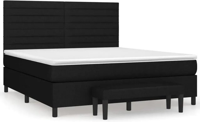 vidaXL Boxspringbett mit Matratze Hybrid Schwarz B: 180 cm, T: 200 cm, H: 203 cm - Bild 1