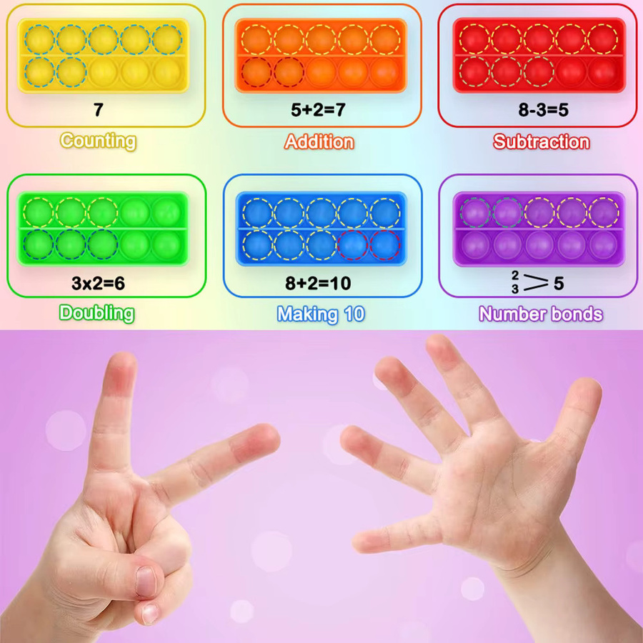 6-teiliges Set Mathe-Spiele mit zehn Rahmen, Lernspielzeug, mehrfarbig - Bild 2
