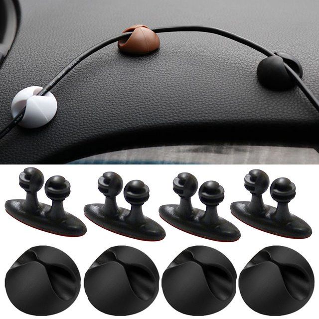 Silikon USB-C Kabel Organizer für das Auto als praktischer Drahtwickler und Handy-Kabelhalter zur Ordnung im Fahrzeug - Bild 1