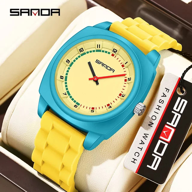 SANDA Armbanduhr Digital, Quarz, Silikon, Weiß, Damen - Bild 1