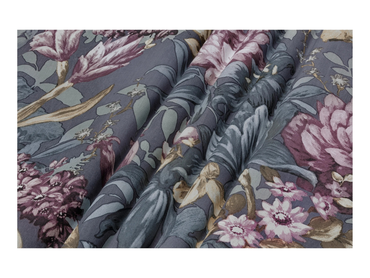 LIVARNO Renforcé-Bettwäsche Set mit Bettbezug und Kissenbezug in Blumen/anthrazit, B/H: 135 x 200 cm und 80 x 80 cm - Bild 3