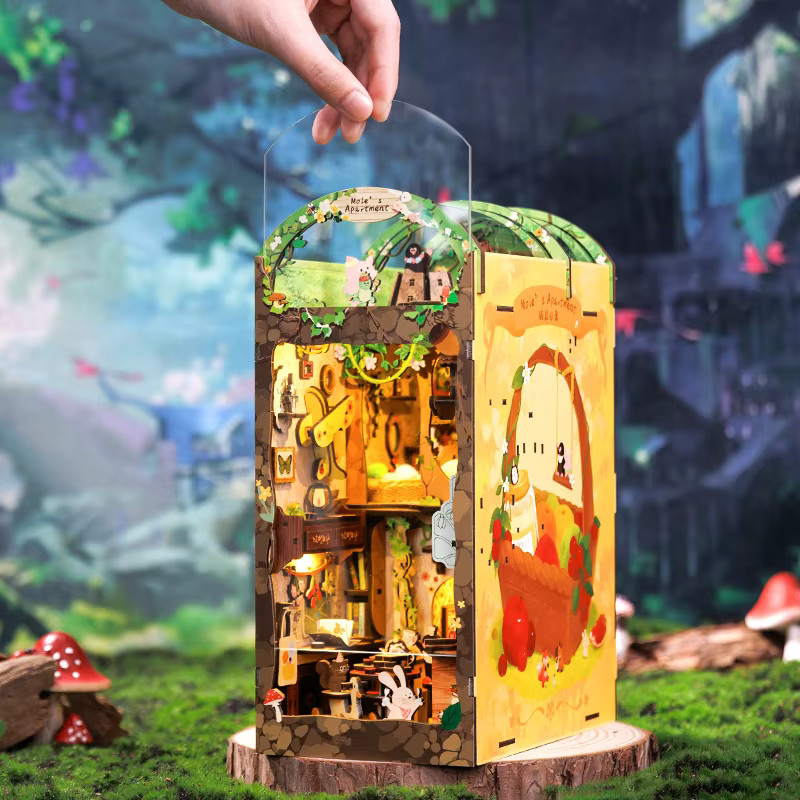 CUTEBEE Book Nook Kit, DIY Puppenhaus, Maulwurfswohnung, mit Touch-Licht - Bild 3