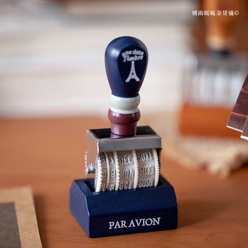 Chaoyu Retro Holz-Datumsstempel mit einstellbarem Digital-Rollstempel für dein Tagebuch und DIY-Dekorationen - Bild 6