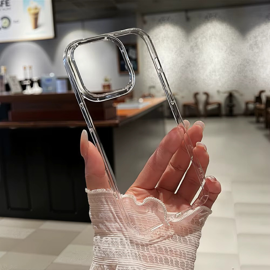 AKABEILA Transparente Handyhülle für iPhone 11, 12, 13, 14, 15, 16, 17 Pro Max, Luftstoßfest, HD Klare Hart-Acryl-Schutzhülle - Bild 1
