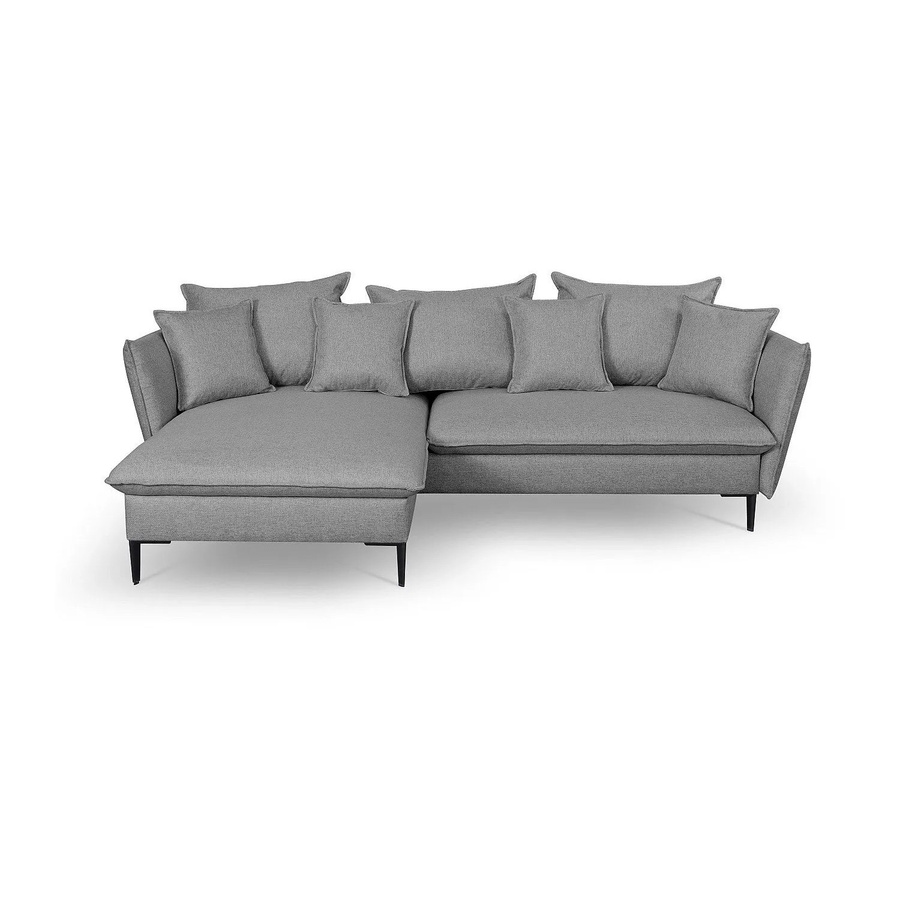 Pascal Morabito Schlafsofa Lazare in Grau mit L-Form und Stoffbezug - Bild 2