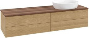 V&B Waschtischunterschrank Antao mit Frontstruktur in Walnut und Honey Oak, B: 160 cm, T: 50 cm - Bild 1